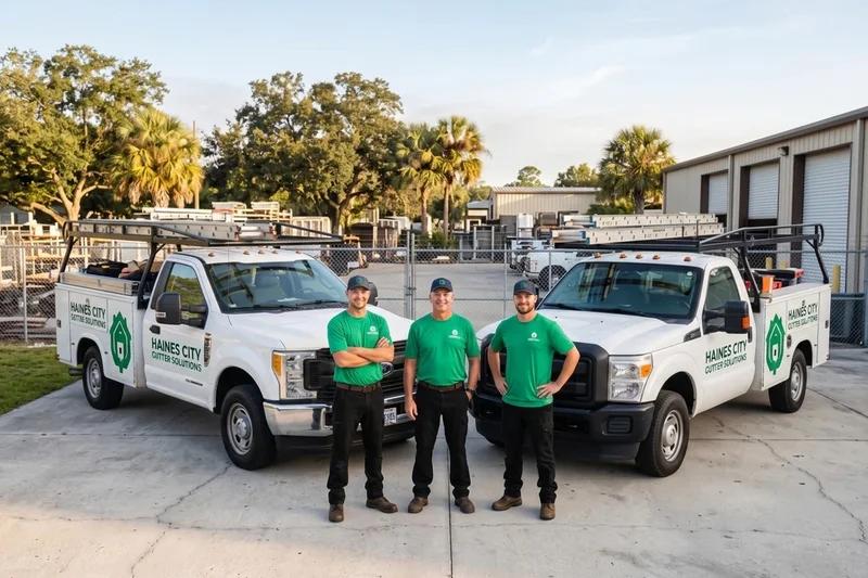 Service fleet trucks and technicians for Haines City Gutter Solutions