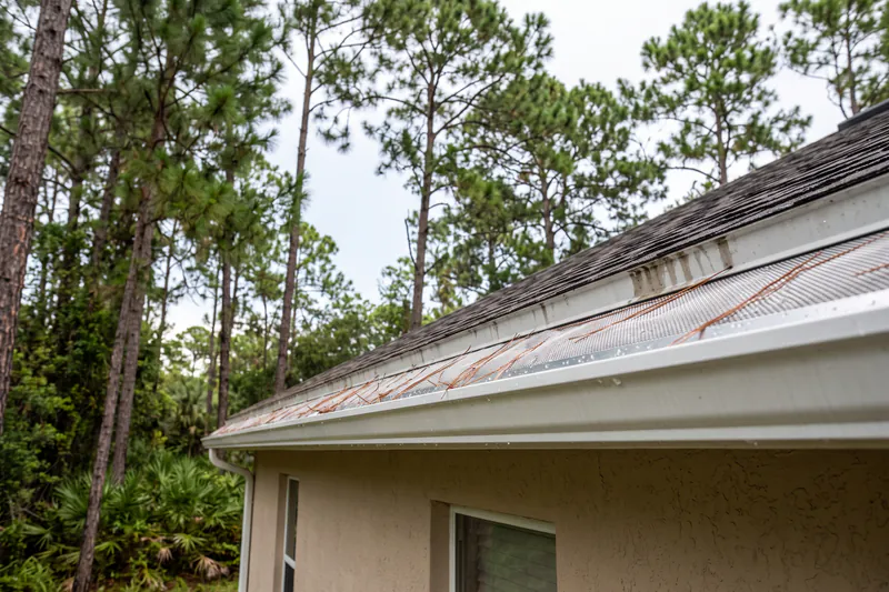Micro-mesh gutter guard leaf protection installed on home along Cypress Parkway in Poinciana FL