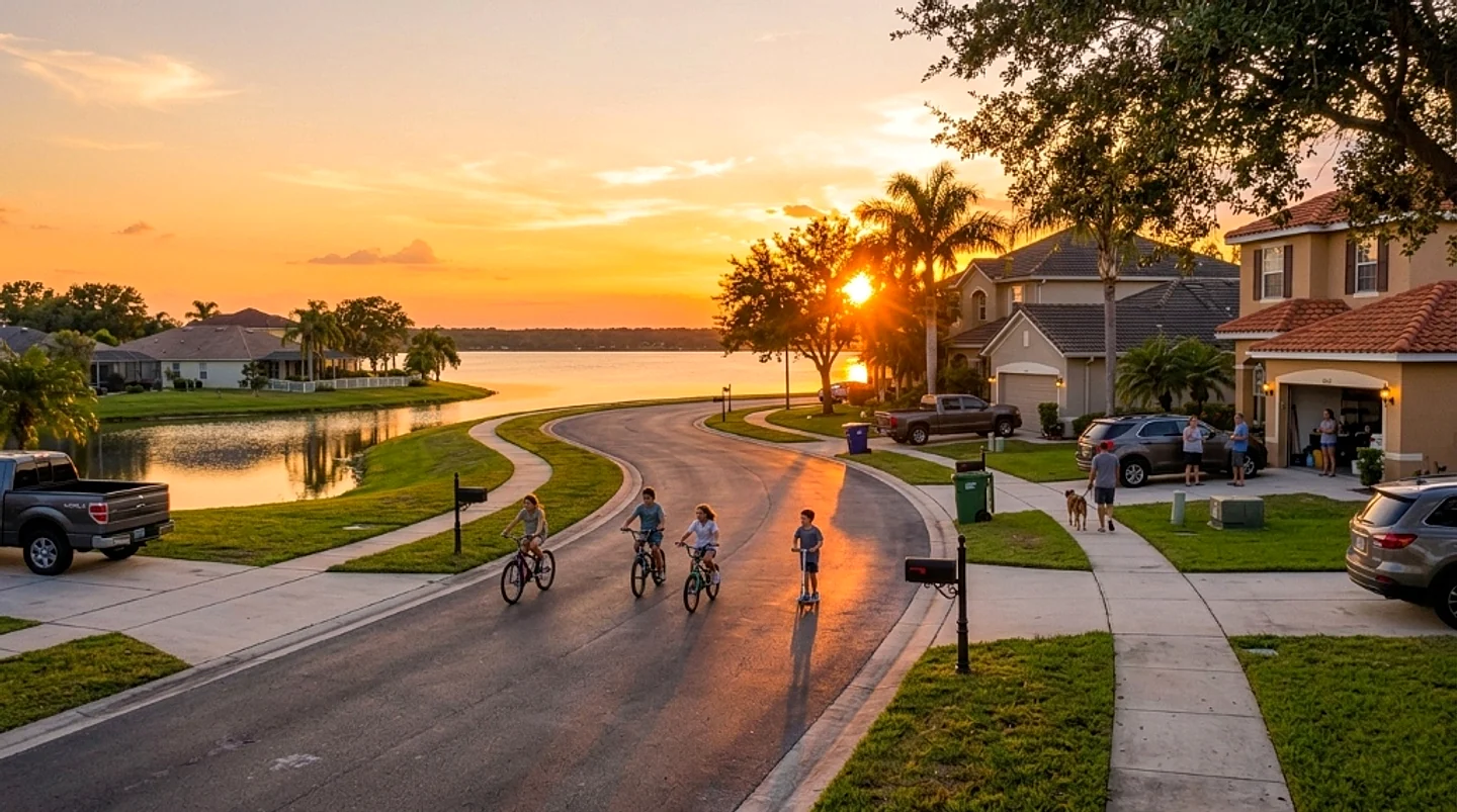 Polk County, FL lakefront neighborhood homes protected by seamless gutters