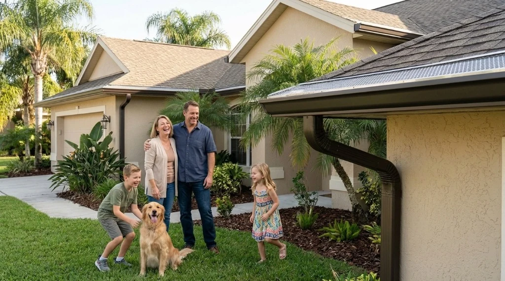 Residential seamless gutter installation and downspouts in Winter Haven, FL
